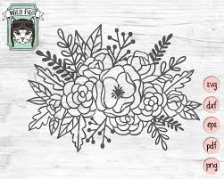 Flowers Svg Flowers Svg File Flower Bouquet Svg Floral Etsy Flower Svg Files Flower Svg Floral Wedding Sign