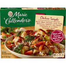 They are frozen dinners that serve 4 and can be heated in the microwave in less than 15 minutes of in the oven in about an hour. Marie Callenders Frozen Dinner Chicken Teriyaki 13 Ounce Walmart Com Walmart Com