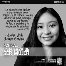 Dafne Anahí Jiménez Sánchez es un ejemplo de empoderamiento de las mujeres  en el sector turístico y educativo porque aporta sus conocimientos, no solo  como guía de turistas sino como docente. Su