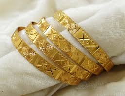 Affordable bangles, chains, necklace, anklets, finger rings, bracelets, idols. 18k Goldplated Traditional Indian Bangles Set 4pc Bracelet Jewelry For Women Plain Gold Bangles Bangles Jewelry Designs Solid Gold Bangle