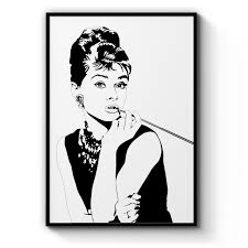 The british actress was born audrey kathleen ruston and was an active performer during holl. Audrey Hepburn Fashion Minimal Bedroom Wall Art The Affordable Art Company