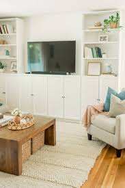 Our Diy Ikea Billy Bookcase Built Ins The Mama Notes Ikea Living Room Living Room Bookcase Ikea Billy Bookcase