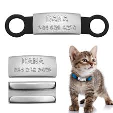 Our personalized cat collars allow you to choose from different buckle options, engraving fonts, and more. Personalized Slide On Cat Dog Id Tags Stainless Steel No Noise Pet Cat Collar Tags Personalized Cat Collar Cat Collars Personalizedcat Collar Aliexpress
