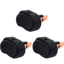 Quentacy 19mm 3 4 metal latching pushbutton switch 12v power symbol led 1no1nc spdt on off black waterproof toggle switch with wire socket plug. Illuminated Oval Rocker Switch 12 Volt On Off Red Led 3 Pcs Ebay