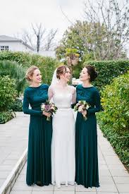 Elegant Winter Town Hall Wedding By Dearheart Photos Winter Bridesmaid Dresses Long Sleeve Bridesmaid Dress Modest Bridesmaid Dresses
