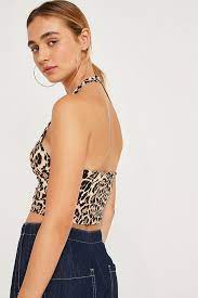 Urban Outfitters Archive Leopard Halter Top Urban Outfitters Uk