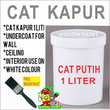 Dinding baru cat dah ada kulapuk putih, hilangkan dengan cuka. 1l White Putih Free 1 Brush Cat Kapur Undercoat For Wall Ceiling Interior Use On White Colour Only Shopee Malaysia