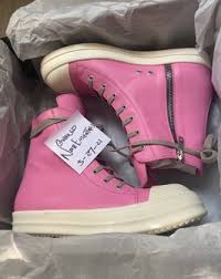 Rick Owens Rick Owens Ss21 Pink Ramones High Sneaker Eu44 Us11 Grailed
