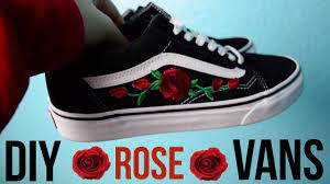 Diy Rose Patch Vans Diy Shoes Vans Diy Roses Embroidery Shoes