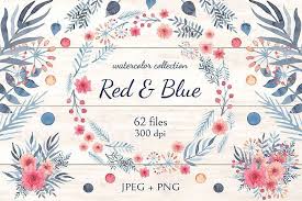 Red Blue Flowers Florals Flower Garden Clip Art Clipart Free Freebie Free Flower Clipart Flower Clipart Images Red And Blue