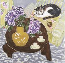 I am a self taught painter, a certified elementary art teacher and have taught visual arts to all ages for over ten years. Cat And Flowers Painting By å‚… ä»ª Saatchi Art