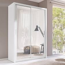 Armoire Blanche 2 Portes Coulissantes Avec Miroir Deko Armoire Chambre Armoire Blanche Armoire Porte Coulissante Miroir