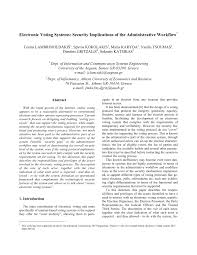 Pdf Electronic Voting Systems Security Implications Of The Administrative Workflow