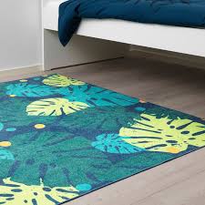 Urskog Rug Flatwoven Leaves Green 4 4 X5 3 Ikea Flatwoven Playroom Rug Rugs