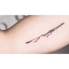 Katana Ink Inkmodeon Tinytattoo Tattooartist Tattoo Sword Tattoo Tattoos Weapon Tattoo