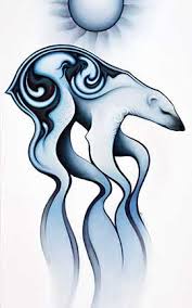 First nations native inuit 'northern lights polar bear' stick on fridge magnet. Polar Bear Reverie Natalie Parenteau Native Art Art Native Artwork