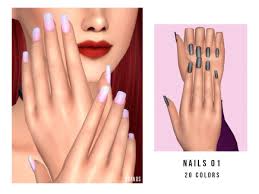 Matte nails in 40 colors for your ladies~. Nails 01 By Oranostr From Tsr Sims 4 Downloads