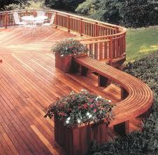 Curvilinear Deck Hinterhof Terrasse Hintergarten Sitzlounge Garten