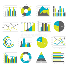 Graphs Flat Icons Set Stock Vector Illustration Of Business
