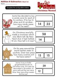 Bar Model Addition Sample Freebie Freebie Wordproblems Math Firstgrade Secondgrade Winter Printables Christmas Addition Bar Model Word Problems