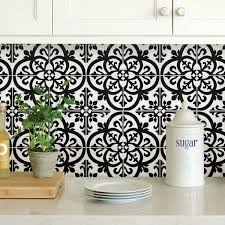 Black And White Mosaic Tile Backsplash Avignon 10 X 10 Vinyl Peel Stick Mosaic Tile Peel Stick Backsplash Stick On Tiles Peel And Stick Tile