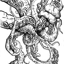 Octopus Tentacles In Ink A Drawing By Crystal Smith Www Heycrystalsmith Com Ink Drawing Pencil Drawings Of Animals Ink Art