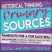 Primary Source Analysis Handouts Historical Thinking Skills Distance Learning In 2020 Historical Thinking Skills Historical Thinking Thinking Skills