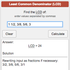 Lcd Calculator Least Common Denominator