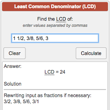 lcd calculator least common denominator