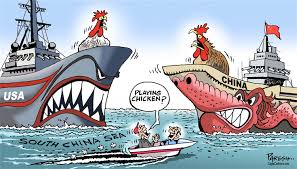 A chinese warship has forced an american destroyer to change course in the south china sea by sailing close to it in an unsafe and unprofessional manner, the us navy says. Us China In Schina Sea