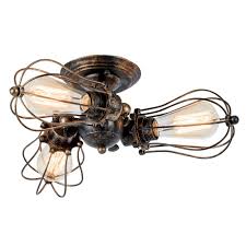 Find lighting you love at hayneedle, where you can buy online while you explore our room designs and curated looks for tips, ideas & inspiration to help you along the way. 3 Light Vintage Industrial Semi Flush Mount Ceiling Light Painted Finish Bronze