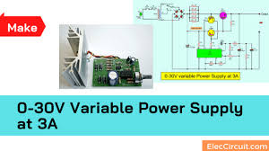 Step by step explanation of connection diagram and. 0 30v Variable Power Supply Circuit Diagram At 3a Eleccircuit Com