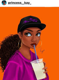 Black Art Black Female Cartoon Art African American Art By Princess Kay Black Love Art Drawings Of Black Girls Black Girl Art
