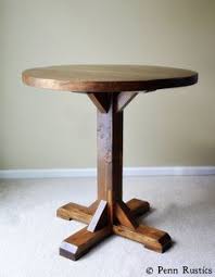 Bistro Table And Chair Set Round Pedestal Bistro Table 2 Chair Set Rustic Solid Wood Etsy In 2020 Wood Patio Furniture Solid Wood Dining Room Bistro Table