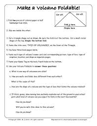 Make A Volcano Foldable 5th 8th Grade Worksheet Lesson Pla Science Worksheets 7th Grade Science Science Lessons