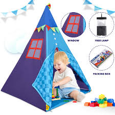 Teepee Tent For Kids Tepee Play Tent Indoor And Outdoor Portable Play Tent For Boy And Girls Childrens Popup Tee Pee Playhouse Fort Carry Case Included Walmart Com