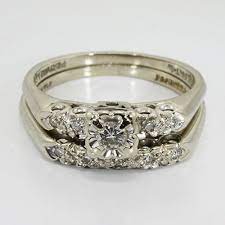 Vintage Wedding Rings 14k White Gold Diamond Vintage Wedding Ring S Wedding Ring Sets Vintage Antique Engagement Rings White Gold White Gold Wedding Ring Set