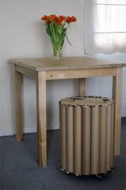 Stool Made Out Of Paper Rolls Cardboard Furniture Diy Cardboard Cardboard Recycling