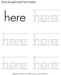 Download And Print Turtle Diary S Sight Word Here Tracing Sheet Worksheet Our Large Collection Of E Preschool Sight Words Sight Words Kindergarten Sight Words