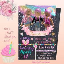 2 gorras de roblox niño o adulto fiesta regalos cumpleaños. Girl Roblox Invitation Girl Roblox Invitations Girl Roblox Invitation Chalkboard Invitaciones Invitaciones De Fiesta De Cumpleanos Invitacion Pizarra