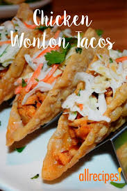 Chicken Wonton Tacos Recipe Wonton Recipes Wonton Tacos Chicken Wonton Tacos