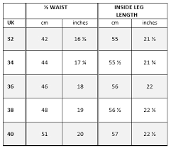 Mens Size Guide Butler Stewart