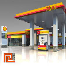 Low Poly Gas Station Shell 3d Model Ad Gas Poly Station Model Shell Gas Station Gas Station Petrol Station