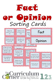 Fact Or Opinion Sorting Cards Fact And Opinion Sorting Cards Reading Facts
