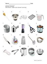 kitchen utensil label worksheet.docx