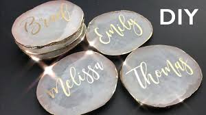 Make These Stunning Personalised Gold Foil Agate Coasters Diy Craft Video With The Cricut Youtube Agate Coasters Diy Diy Coasters Diy Foil