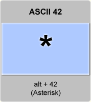 The star symbol will be inserted into your documents. Ascii Code Asterisk American Standard Code For Information Interchange The Complete Ascii Table Characters Letters Vowels With Accents Consonants Signs Symbols Numbers Asterisk Ascii 42 Ascii Art Ascii Table Code Ascii Ascii Character