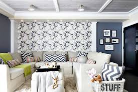 Discover a blue like a beautiful morning mist. Basement Ceiling Wallpaper Design Ideas