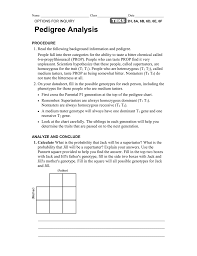 Pedigree charts are diagrams that show the phenotypes and/or genotypes for a particular organism and its ancestors. Pedigree Analysis