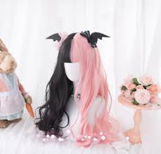 Black And Pink Striped Wig Pin On Cosplay